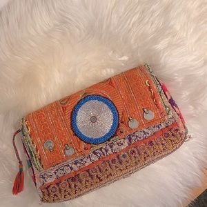 Vintage free people colorful clutch